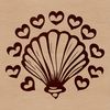 Vibrant Seaside Shell Clip Art A colorful seashell with intertwined love hearts and decorations, perfect for seaside-themed designs.
