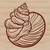 Coastal Shell Icon A vector graphic representation of a shell found on the seaside, ideal for use in crafting and design templates.