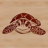 A stylized illustration of a sea turtle swimming in the ocean, suitable for various design projects.