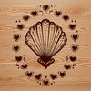 Whimsical Seaside Decorations A decorative seashell design featuring love hearts, perfect for seaside-themed crafts and designs.