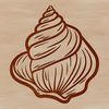 A detailed illustration of a seashell, ideal for crafting or design projects.