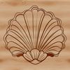 Whimsical Coastal Decor Vector Art A stylized illustration of a seashell in a seaside setting.
