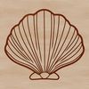 Beachside Treasure SVG Design A stylized illustration of a seashell found on the seaside.