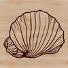Beachy Seashell Vector Illustration A 2D illustration of a seashell with intricate details, suitable for digital cutouts.