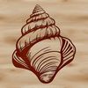 Free Seaside Vector Art A stylized illustration of a seashell, perfect for use in digital projects such as vector art designs or clip art.
