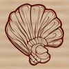 Coastal Seashell Vector Template A stylized illustration of a seashell found on a seaside vacation.