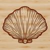 A 2D illustration of a seashell in various formats, suitable for digital design and crafting projects.