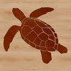 Turtle Illustration in the Ocean A detailed illustration of a sea turtle swimming in the ocean, highlighting its shell and flippers.