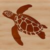 A realistic illustration of a sea turtle swimming in the ocean, suitable for various graphic designs.