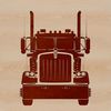 A large truck with multiple axles and a long trailer, designed as a vector graphic for digital cutting machines like Cricut.
