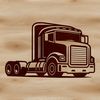 Flatbed Semi Trailer Design SVG A semi truck with a flatbed trailer, designed as vector art for commercial or personal use.