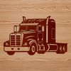 A detailed vector illustration of a semi truck in various components, suitable for commercial and personal projects.