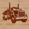 Illustration of a semi truck with detailed design elements for vector art creation.