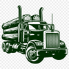 Semi Truck Drawing In SVG, PNG, PDF And DXF File Formats