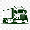 Semi Truck Drawing In SVG, PNG, PDF And DXF Formats