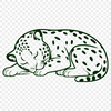 Sleeping Big Cat A large feline animal with distinctive spots lies sleeping in the savannah.