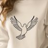 Free Bird Icon A white bird with rounded body and spread wings, often used in religious contexts.