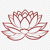Vector illustration of a lotus flower in various stages of bloom.