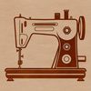 Labeled Sewing Machine SVG Design A vector illustration of a sewing machine with various components labeled.