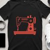 Stitched with Precision: Vector Sewing Machine Design Illustrated vector drawing of a sewing machine, ideal for digital crafting and DIY projects.