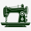 SVG illustration of a sewing machine with intricate details, suitable for commercial use.