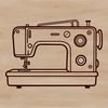 Cutting File Illustration for Personal Projects A detailed vector illustration of a sewing machine, suitable for commercial or personal use as a cutting file.