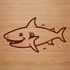 Cute Shark SVG Graphic A simple line drawing of a cute shark sea creature.