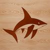 A detailed illustration of a shark, a wild sea creature, rendered as a vector graphic.