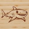 A detailed illustration of a shark in a vector format, suitable for various digital applications.