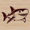A detailed illustration of a shark in various poses, suitable for vector design and cutting machine stencils.