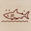 Shark Vector Graphic Design A digital illustration of a shark in the ocean, suitable for various design projects.