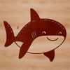 Underwater Shark Illustration A digital illustration of a great white shark in the ocean.