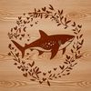 Beautiful Shark Clip Art A stylized illustration of a shark in a vector format, suitable for digital use.
