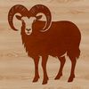 Free Ram Clip Art A digital illustration of a ram standing on a green hillside.