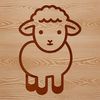 Grassy Field Sheep Silhouette A simple line drawing of a single sheep standing on a grassy field.