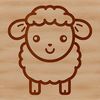 Cute Animal Line Drawing SVG A simple line drawing illustration of a farm animal, featuring a sheep in profile.