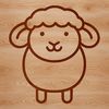 Line Drawn Sheep Design A simple line drawing illustration of a farm animal.