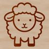 White Sheep in a Green Field A simple line drawing of a white farm animal standing in a green field.