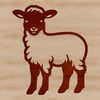 Green Pastures Animal Illustration A simple line drawing of a sheep standing on a green grass field.