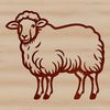Cute Sheep Vector Design Download A simple illustration of a white sheep in a green meadow.