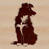 Shetland Sheepdog Clip Art Design Illustrative vector graphic of a Shetland sheepdog sitting on its haunches, suitable for digital design projects.