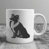 A vector illustration of a Shetland sheepdog sitting on its hind legs.