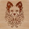 Beautiful Shetland Sheepdog Clip Art An ornate depiction of a Shetland dog breed, ideal for use in various digital design projects.