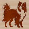 Shetland Sheepdog Dog Breed Illustration A high-quality digital illustration of a standing Shetland sheepdog dog breed.