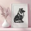 Free Vector Dog Breed Design in SVG Format A sitting Shetland sheepdog breed illustration in vector format.