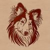 Free SVG Clip Art of a Shetland Sheepdog's Head A Shetland sheepdog's head, depicted in vector format for digital designs.