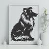 Cute Shetland Sheepdog Vector Art A sitting Shetland sheepdog illustration in vector format