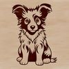 Sitting Shetland Sheepdog Graphics Template A illustration of a seated Shetland sheepdog.