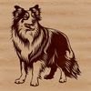 Small but Loyal Dog Breed Portrait A sitting Shetland sheepdog, a small to medium-sized dog breed known for its intelligence and loyalty.