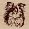 Free Vector Shetland Dog Head Design A vector illustration of a Shetland Sheepdog's head, suitable for use in various graphic design projects.